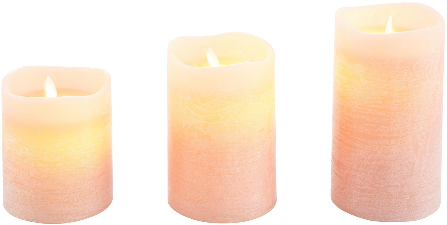 FHS LED-Kerzen mit Flackermodus 3er-Set bei (27056) rosé | Preisvergleich € 32,67 ab