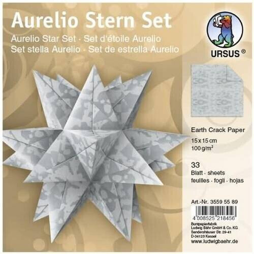 Ursus Aurelio Star Set 100g/m² 15x15cm 33 Sheet Earth Crack Paper