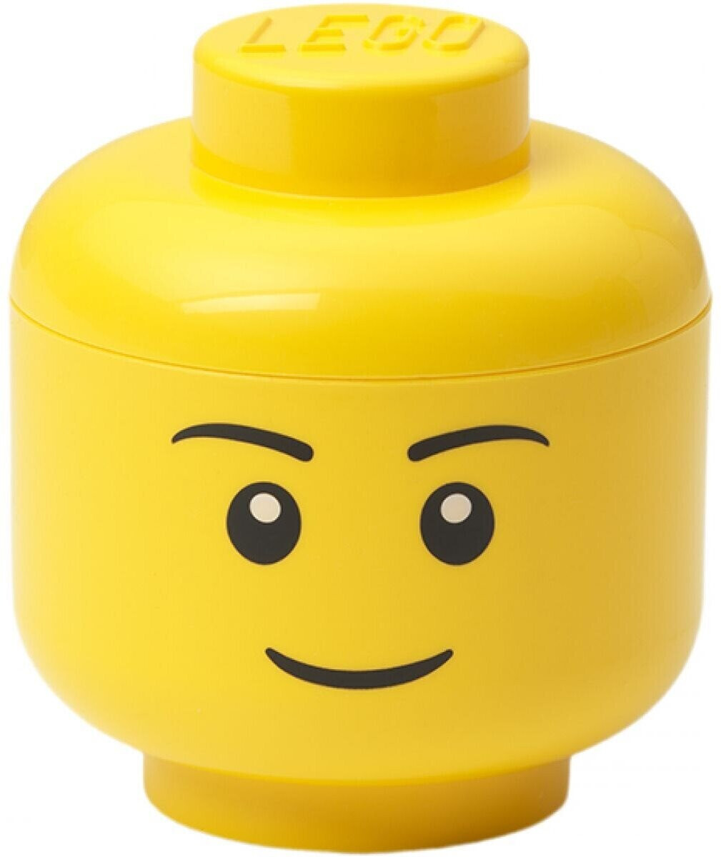 LEGO Scatola Testa Ragazzo Porta Oggetti Piccola Impilabile, 2,0 L, Giallo