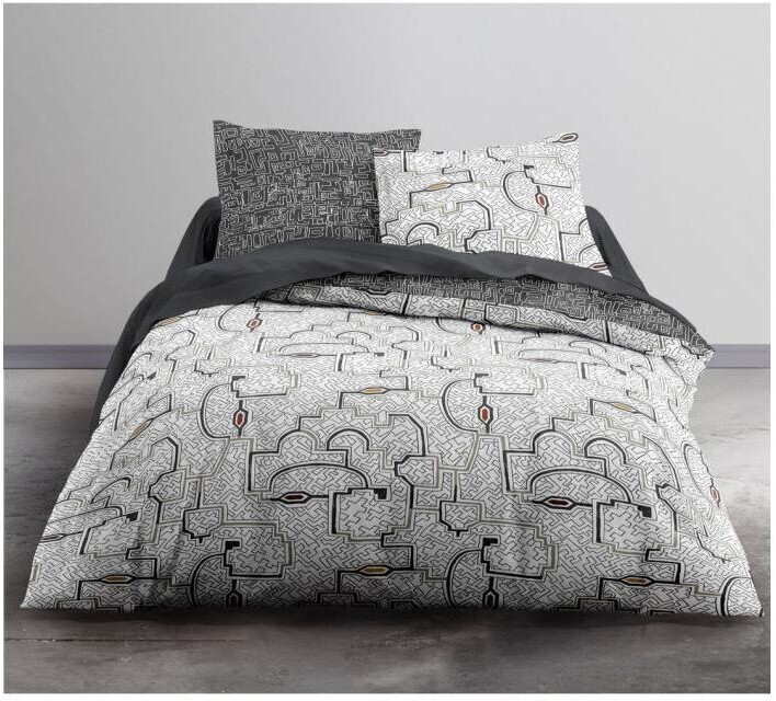 Today Parure de lit ethnique sunshine 240 x 260 cm gris