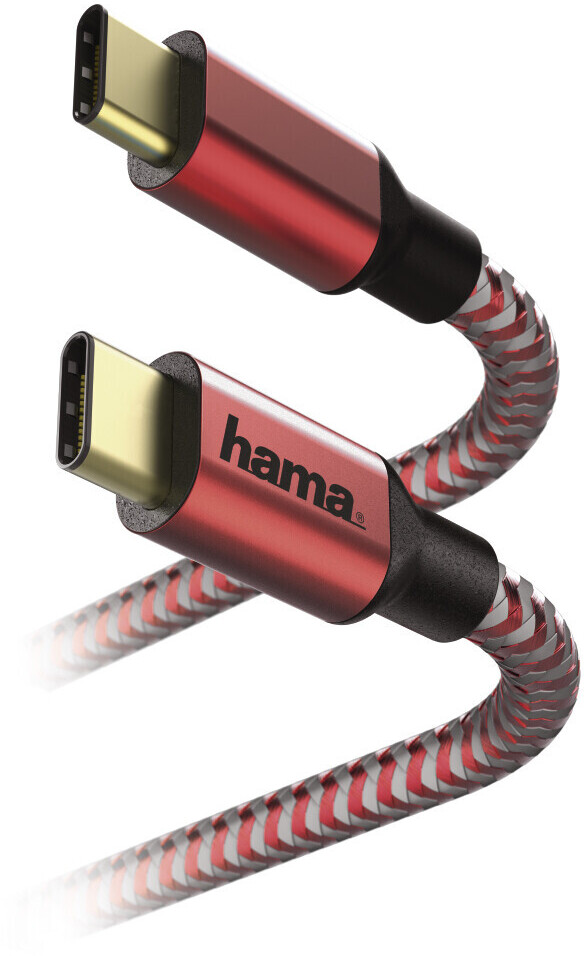 Hama Reflective Charging/Data Cable USB Type-C - USB Type-C 1.5m red