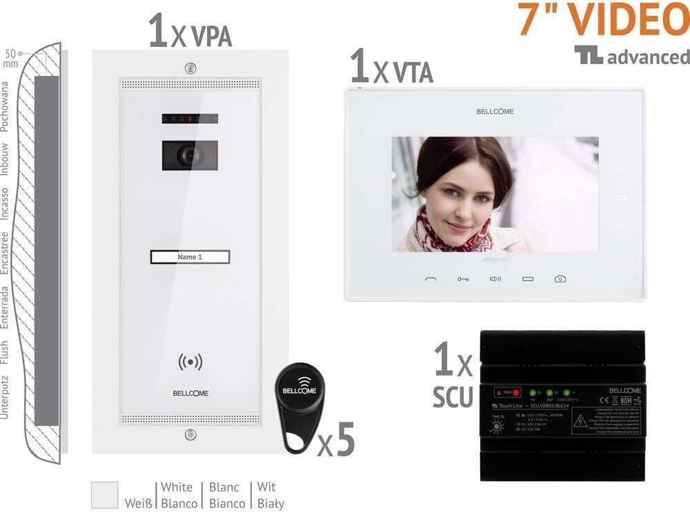 Bellcome Kit vidéo Advanced 7 pouces 1 foyer blanc