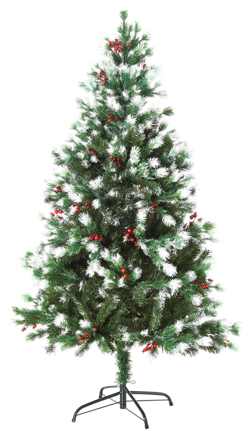 HomCom Sapin de Noël artificiel enneigé 554 branches 150 cm au meilleur