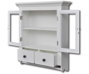 White armoire with sales glass doors