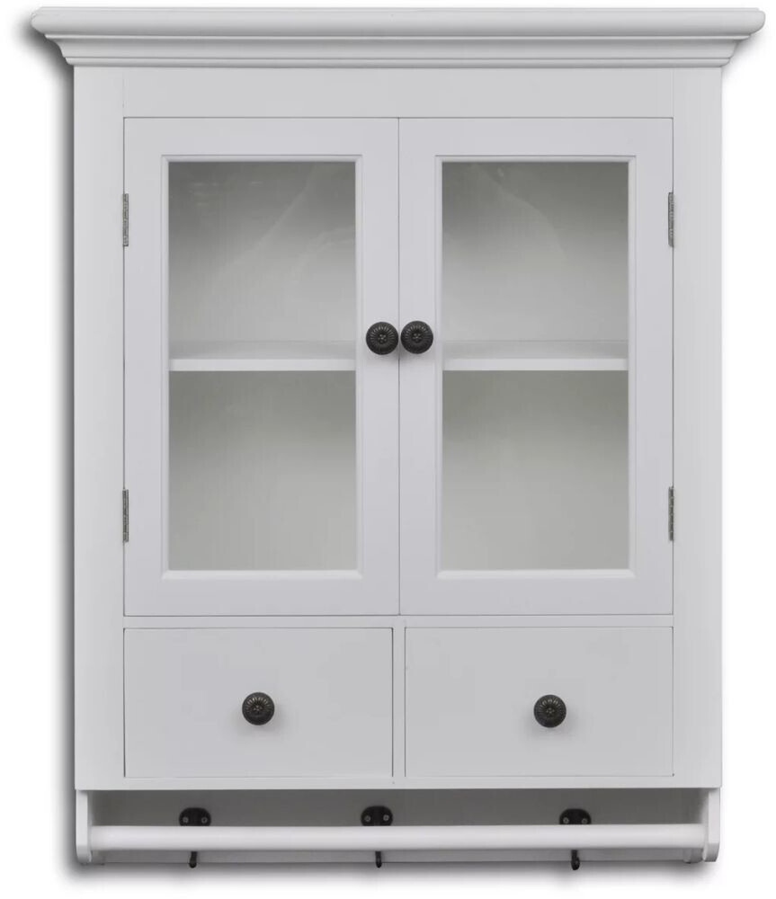 Photos - Kitchen System VidaXL Wall Cabinet With Glass Doors White Wood 