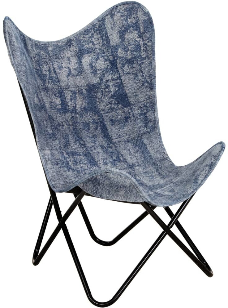 vidaXL Chaise papillon bleu indigo
