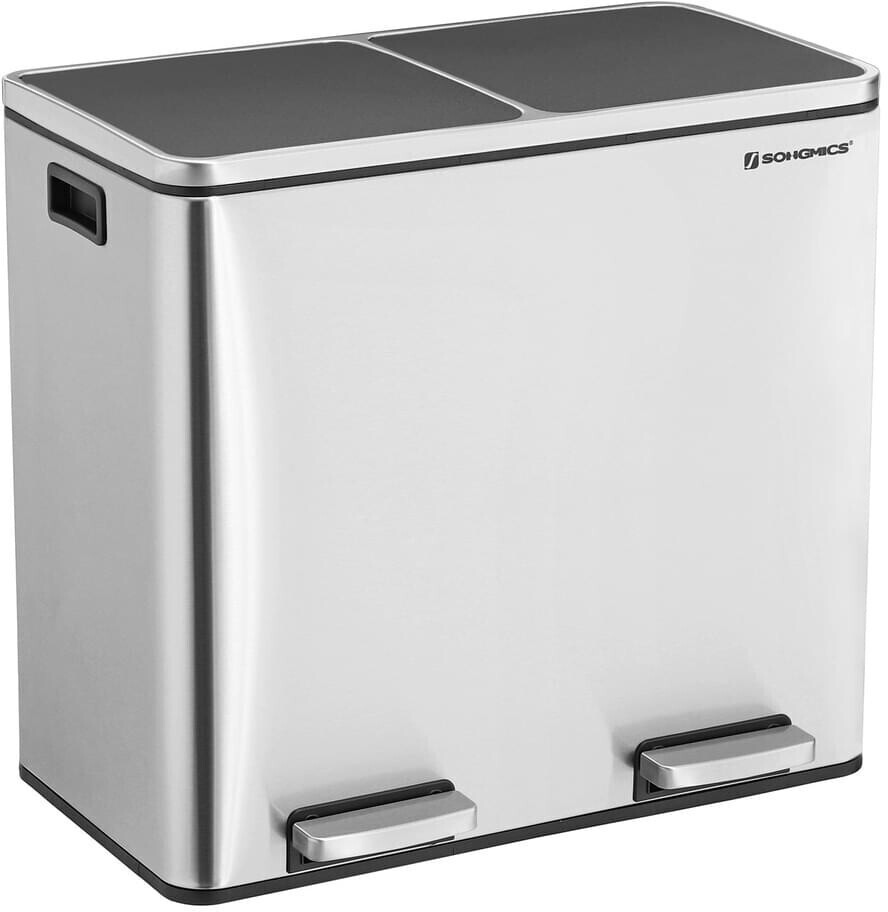 Songmics Waste separation system with 2 inner bins (2 x 24L) stainless steel