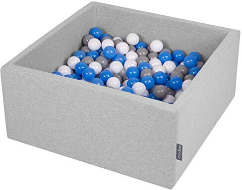 KiddyMoon Piscine à balles carré 90 x 40 cm gris clair avec 200 balles