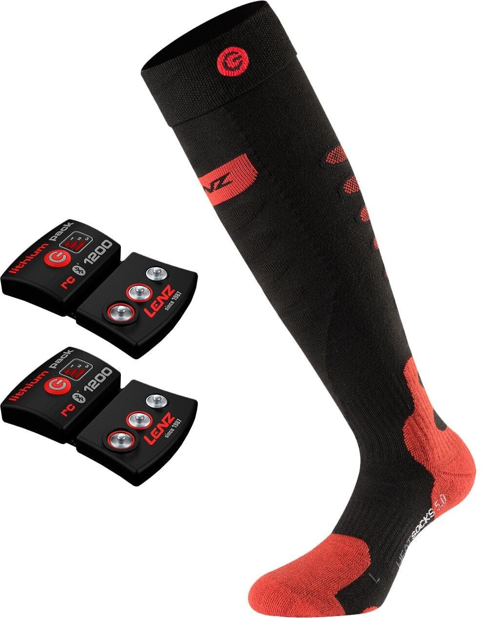 Lenz Set Lithium Pack RCB 1200+Heat Sock 5.0 Toe Cap black/white/red (2021)