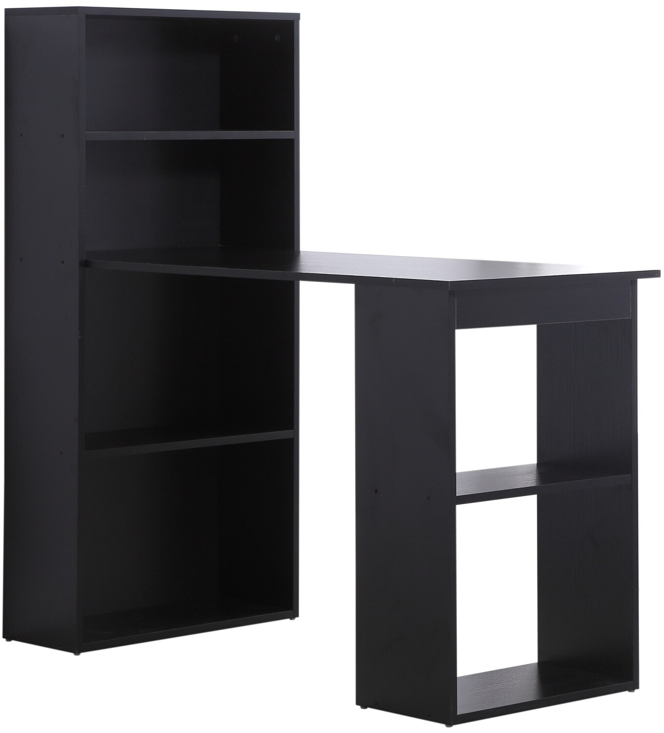 HomCom Bureau informatique mutli-rangements noir