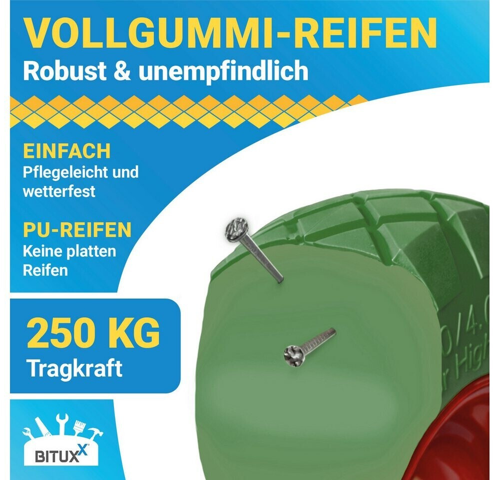 BITUXX® Ersatzrad Schubkarre 400x90 Schubkarrenrad 40cm PU