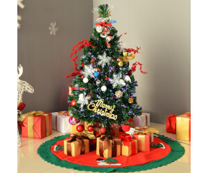 Sapin de Noël artificiel de HomCom de 3 pi sur pieds régulier avec 90  lumières multicolores, vert 02-0781