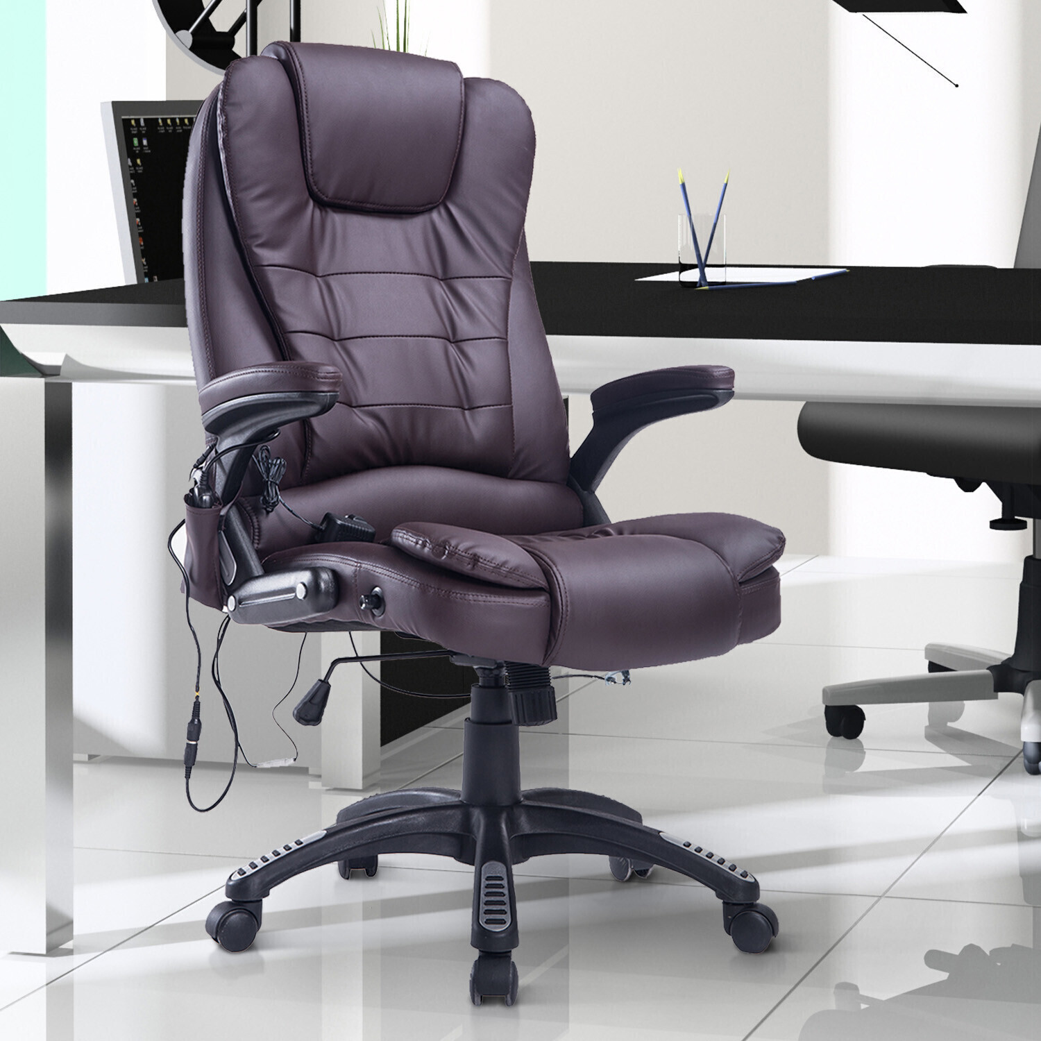 HomCom Office Chair Massaging Chocolate a € 113,42 (oggi)