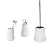 schwarz-wei/ß WENKO Bad Zubeh/ör SetBiColor Seifenspender 3 tlg Zahnputzbecher WC-Garnitur