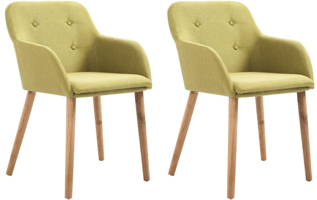 vidaXL Chaises en tissu vert citron (2 pièces)