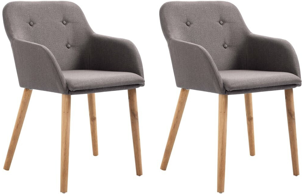 vidaXL Chaises en tissu taupe (2 pièces)