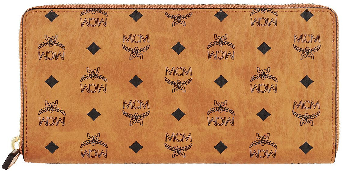 MCM Visetos Original Zip Around Wallet Large, Cognac India