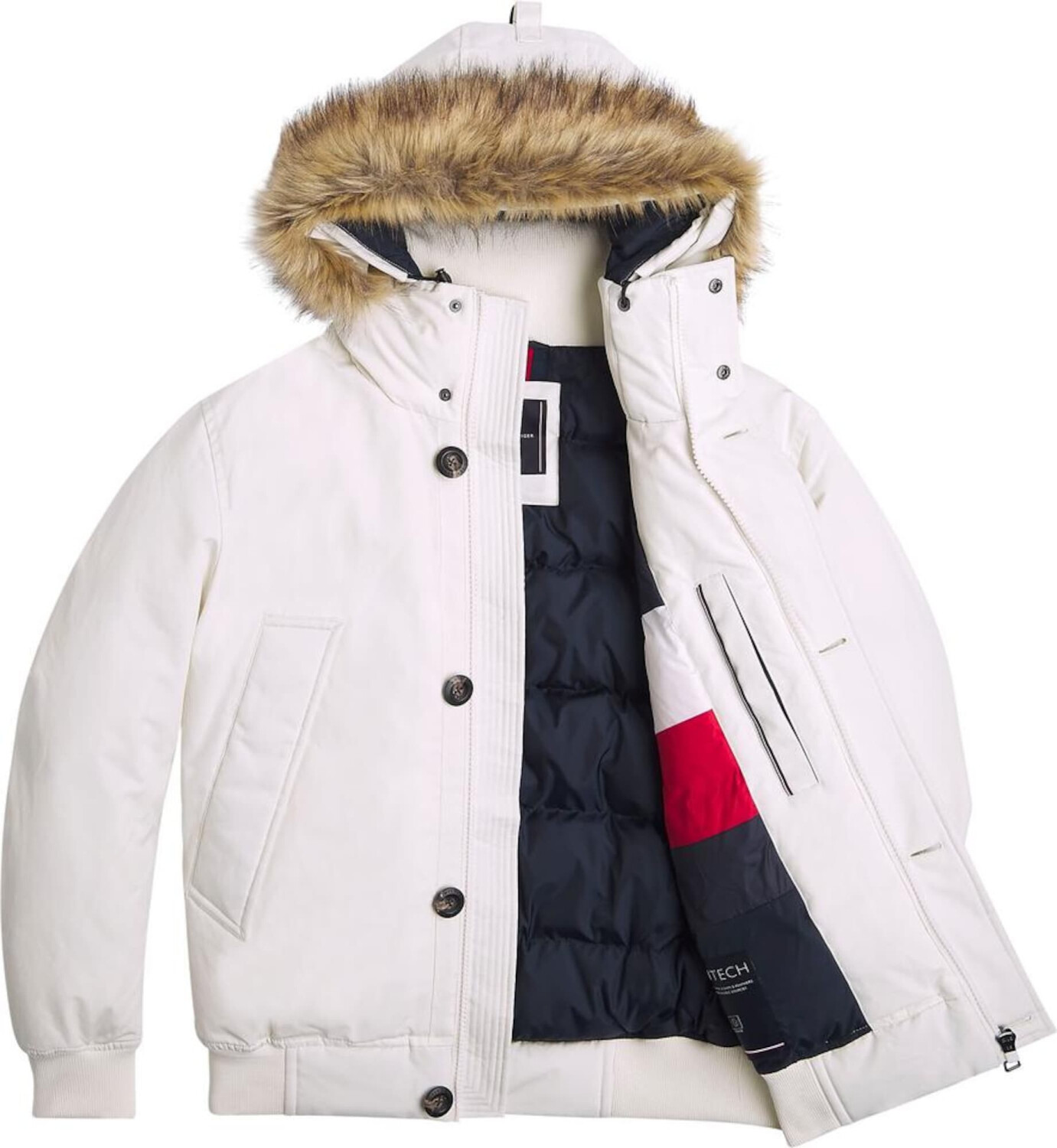 Buy Tommy Hilfiger Faux Fur Bomber Jacket (MW0MW14876) white from £350.