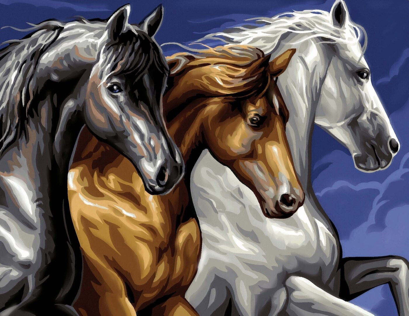 Mammut jouets Painting By Numbers Wild Horses 39,5x32cm