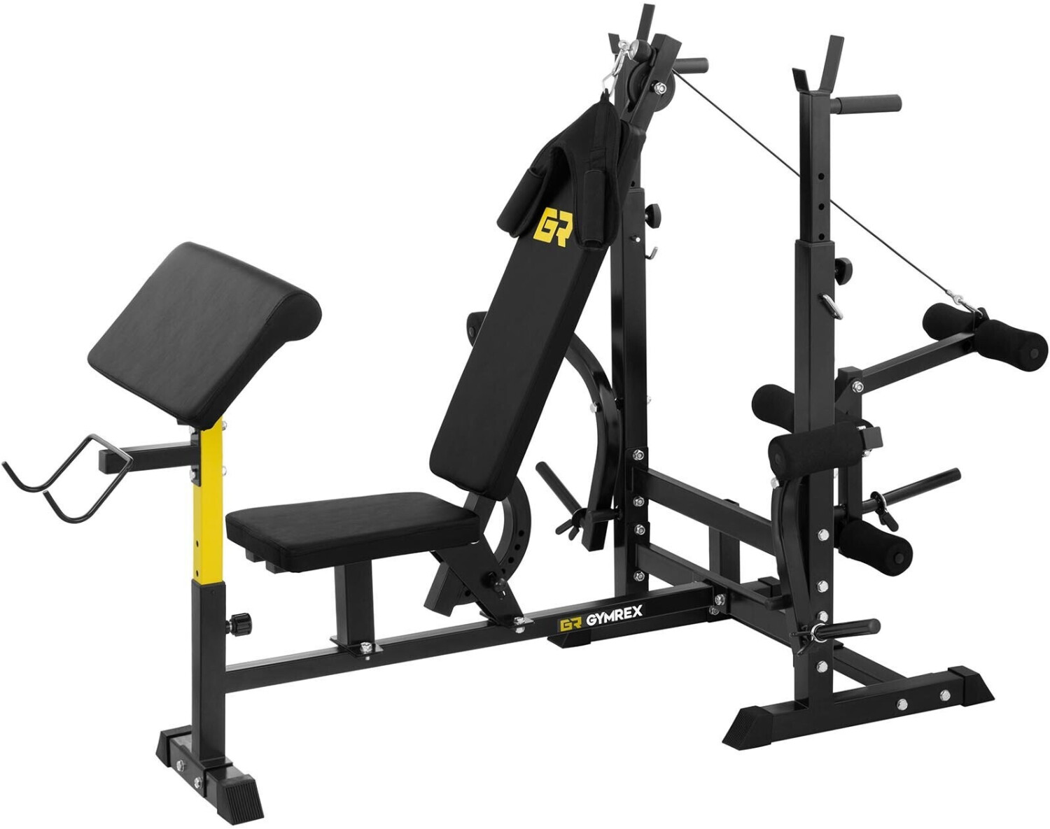 Gymrex Banc de musculation multifonction noir/jaune