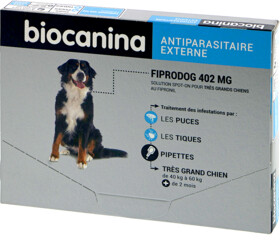 Biocanina Fiprodog Spot-on très grand chien 40-60 kg 402 mg (3 pipettes)