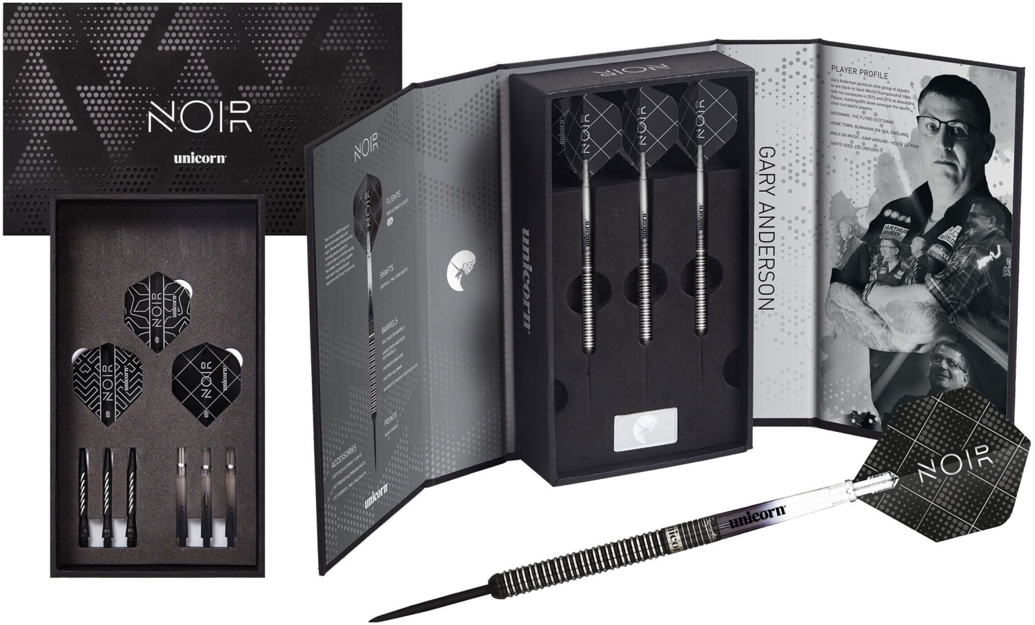 Unicorn Noir Gary Anderson 90% Tungsten Steeltip 21g