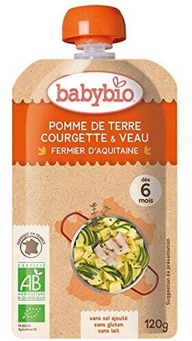 Babybio Menus - Pomme de terre, courgette et veau (120 g)