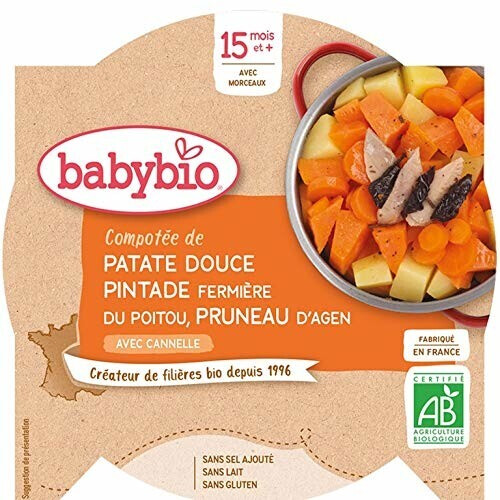 Babybio Menus - Patate douce, pintade et pruneau (260 g)