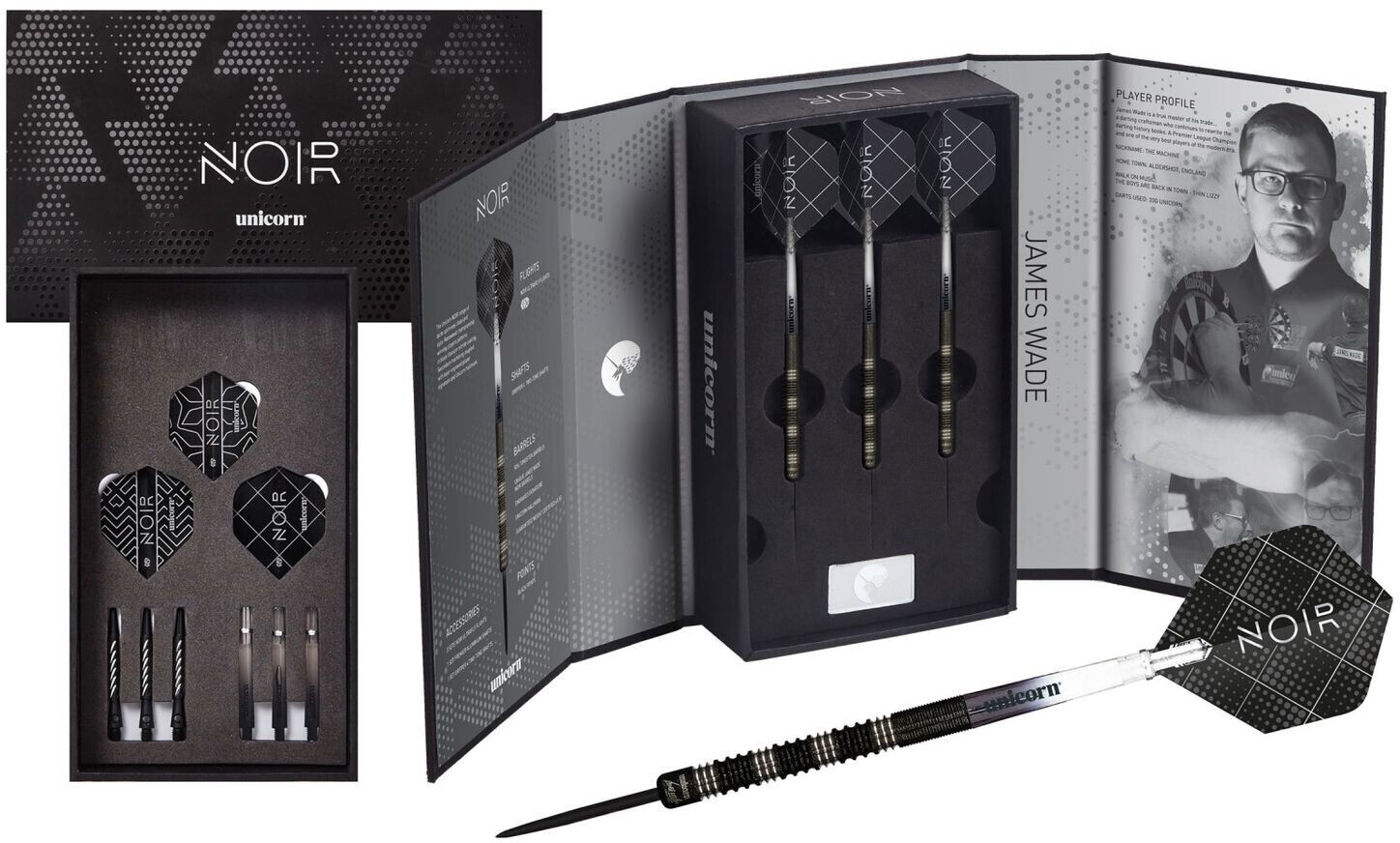 Unicorn Darts James Wade Noir Premier League Steel Tip 20g
