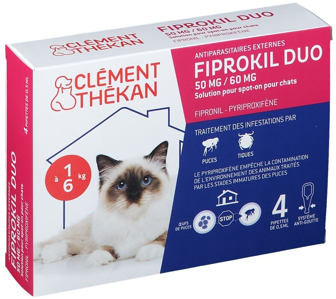 Clément Thékan Fiprokil Duo Chiens 2-10kg 4 pipettes - Cdiscount