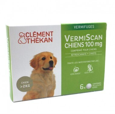Clément Thékan Vermiscan 100 mg  chiens +2 kg (6 comprimés)