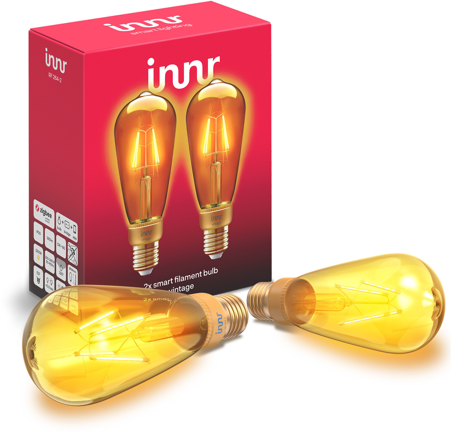 innr Smart LED Bulb Edison Set of 2  (RF264-2)