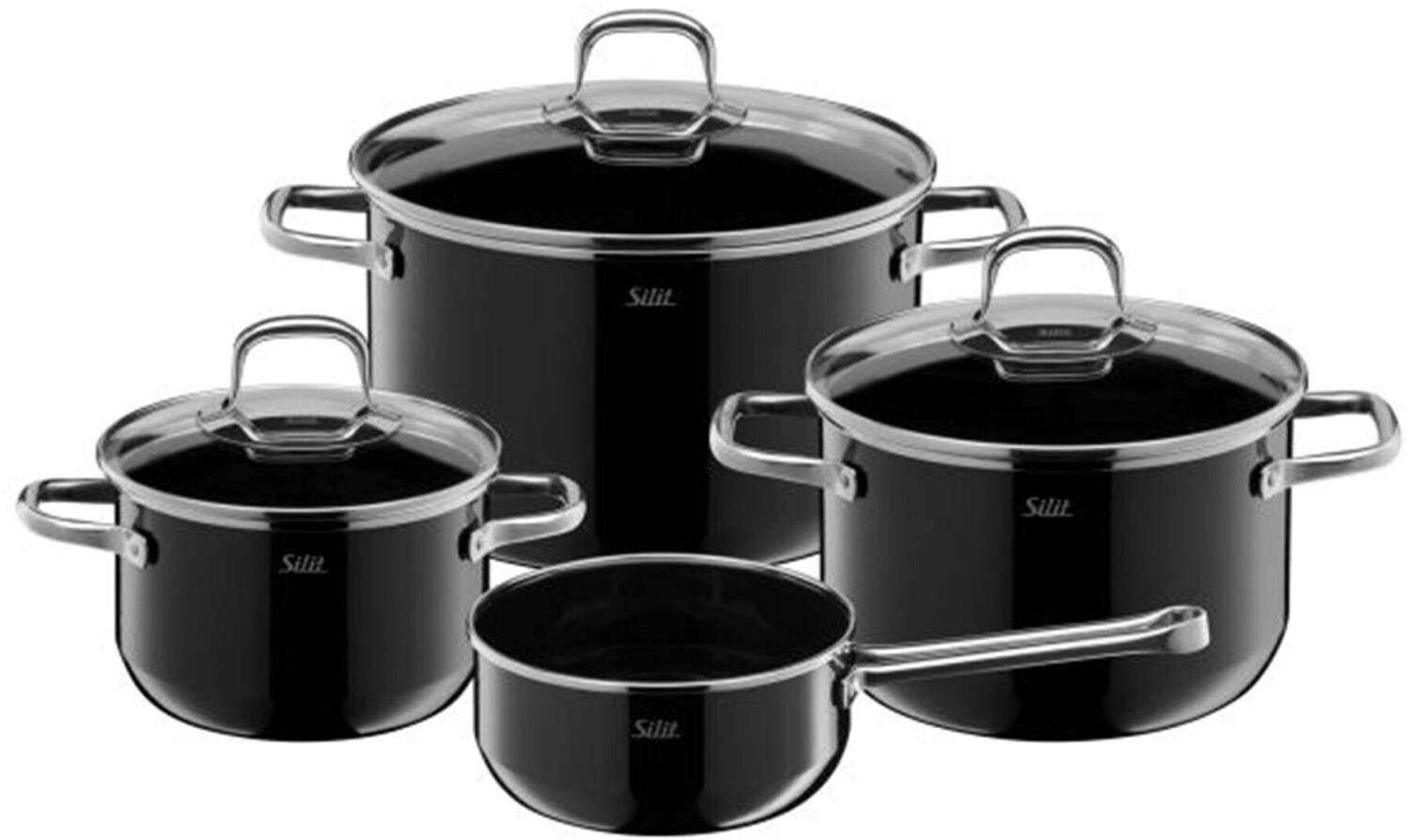 Silit Elegance Line Pot Set 4 pcs black