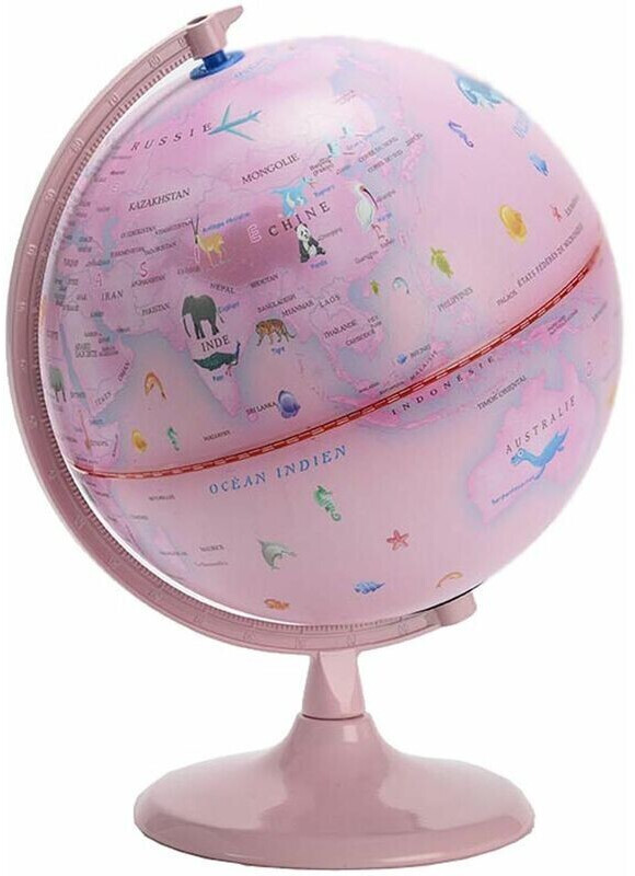 Amadeus Globe terrestre lumineux en métal rose