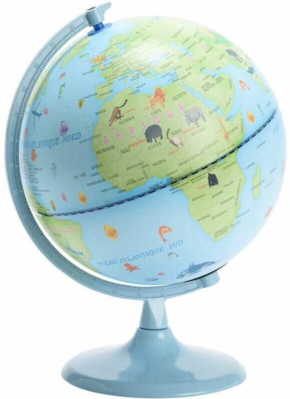 Amadeus Globe terrestre lumineux classique en métal bleu