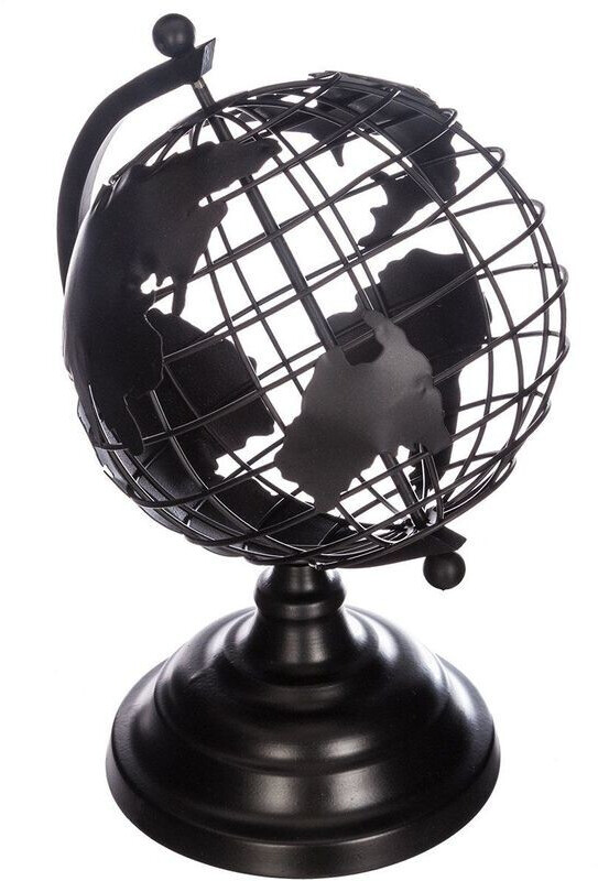 Atmosphera Globe terrestre en métal sculpté 28 cm