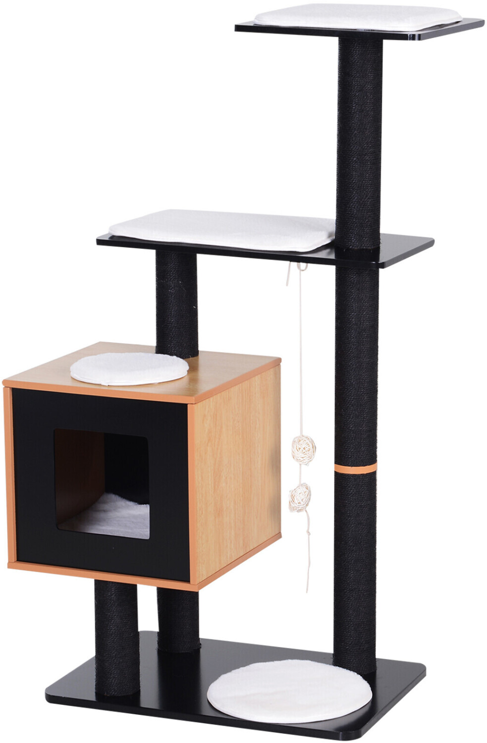 Pawhut Arbre à chats design contemporain MDF imitation hêtre noir (D30-204BK)