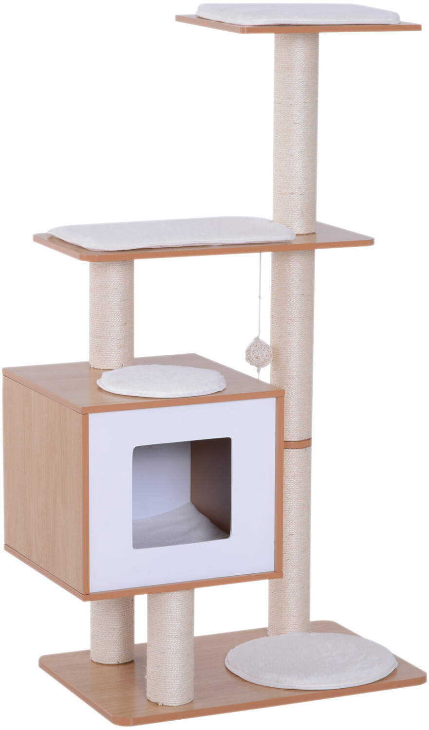 Pawhut Arbre à chats design contemporain MDF imitation hêtre beige (D30-204)