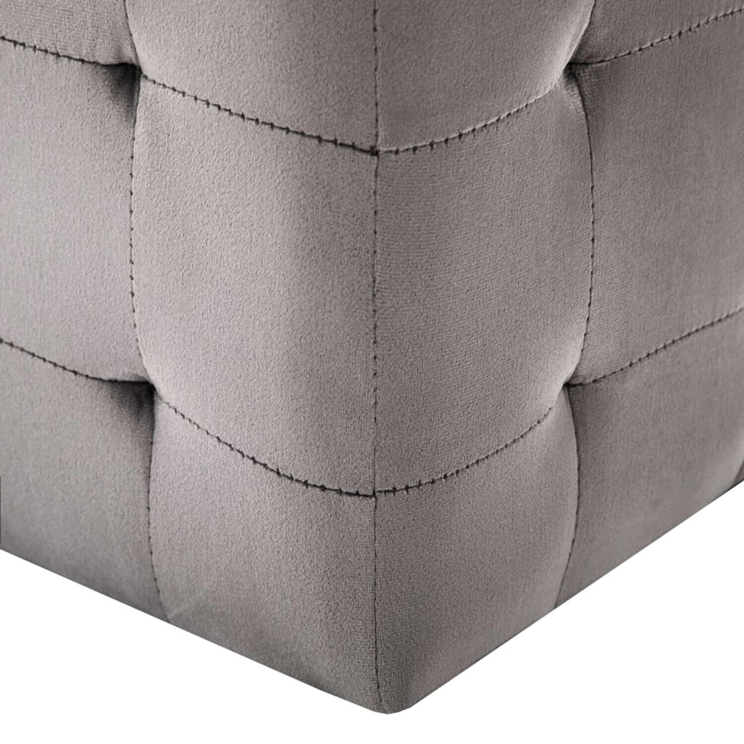 VidaXL Pouf cube en velours gris (2 pièces)