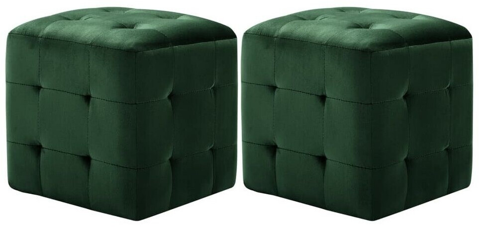 VidaXL Pouf cube en velours (2 pièces)