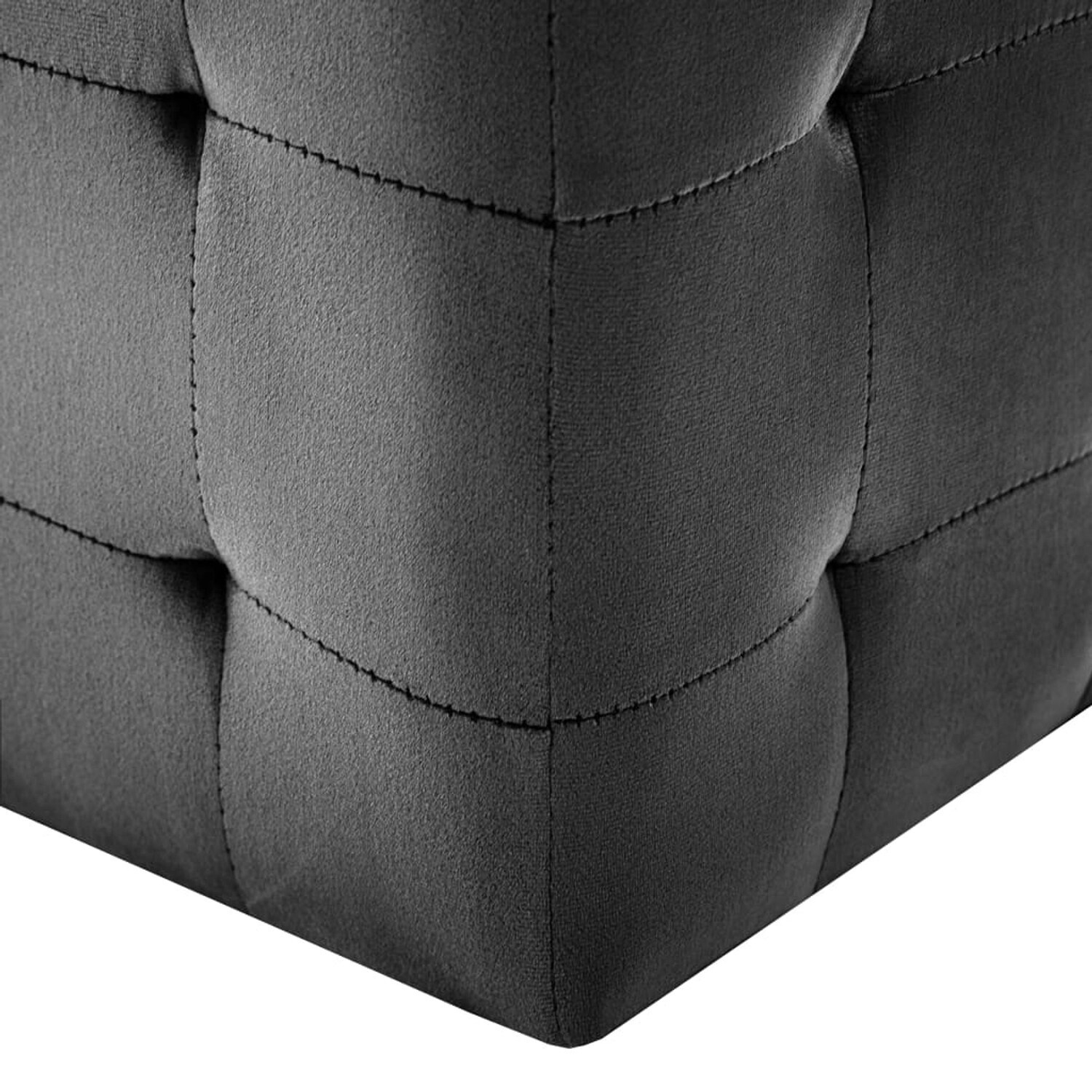 VidaXL Pouf cube en velours noir (2 pièces)