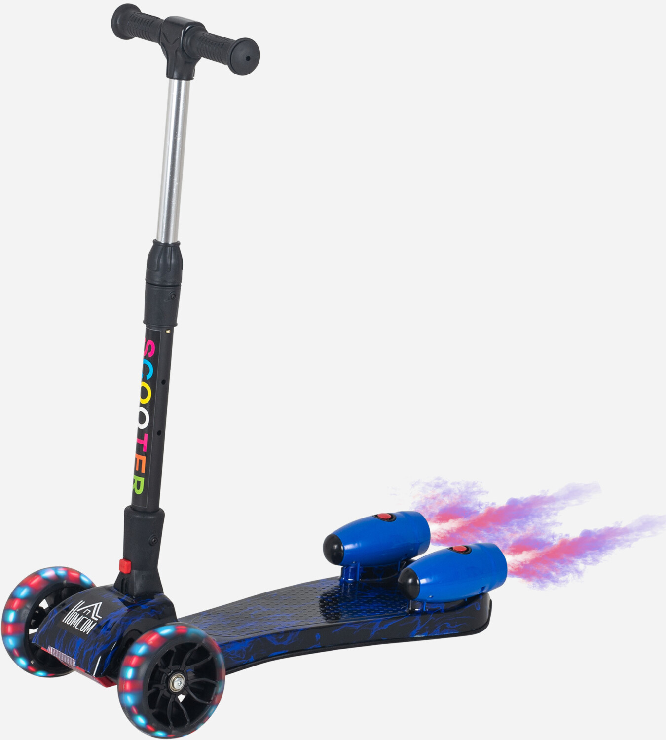 Homcom - Patinete Scooter Ajustable 2 ruedas Negro