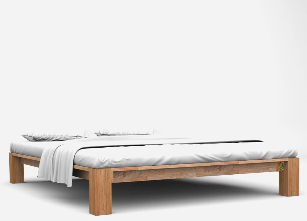 Photos - Bed VidaXL  Without Headboard in Oak Wood 160 x 200 cm 