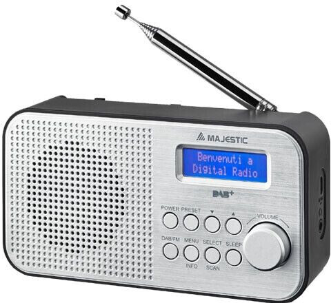 Radio DAB/DAB+ e FM Portatile Ricaricabile con Cuffie, Radiolina