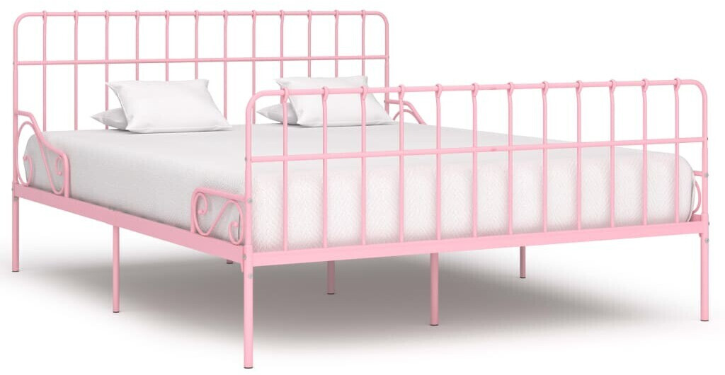 vidaXL Cadre de lit en métal rose 180 x 200 cm