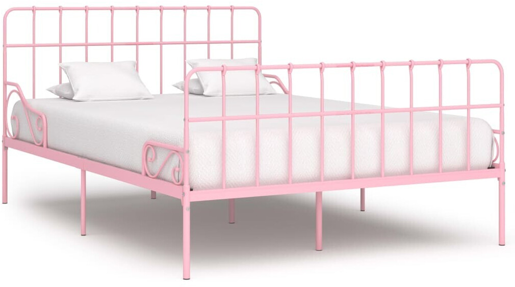 vidaXL Cadre de lit en métal rose 160 x 200 cm