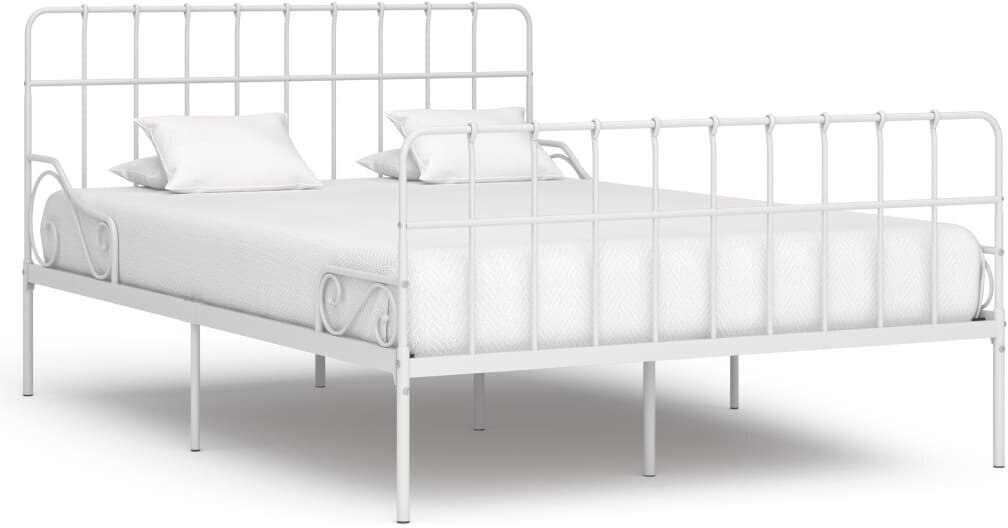 VidaXL Cadre de lit en métal blanc 160 x 200 cm