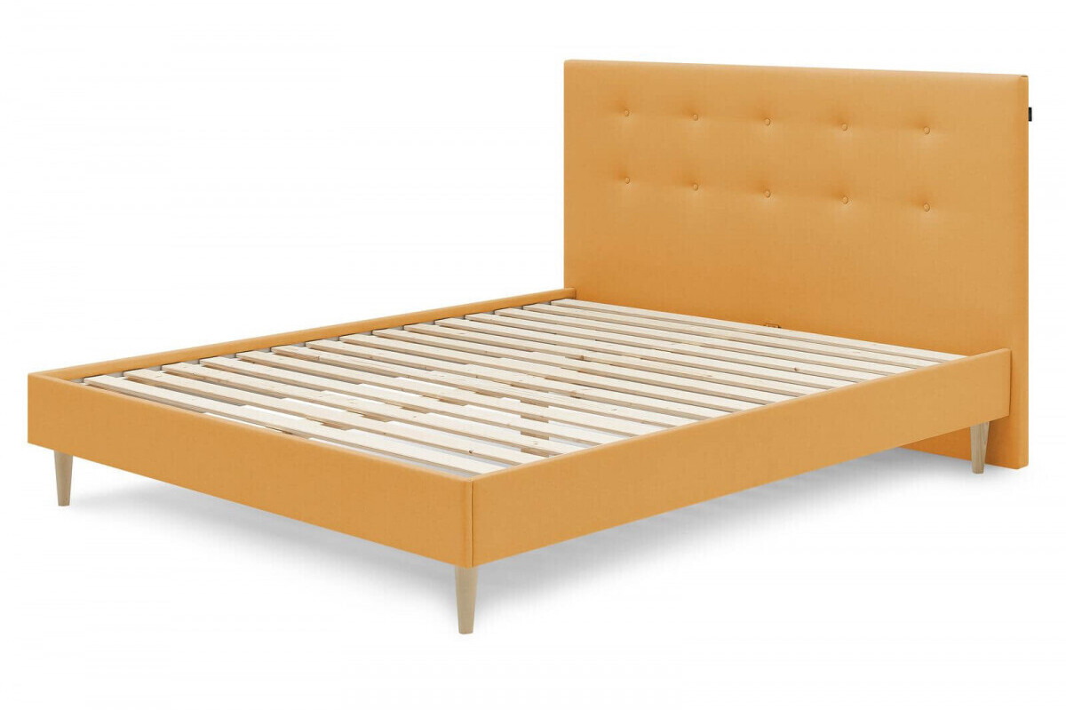 Bobochic Rory 160 x 200 cm moutarde pieds naturels