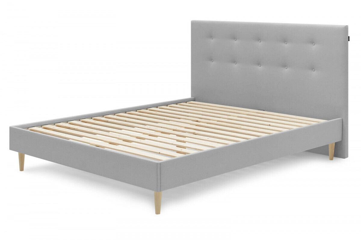 Bobochic Rory 160 x 200 cm gris pieds naturels