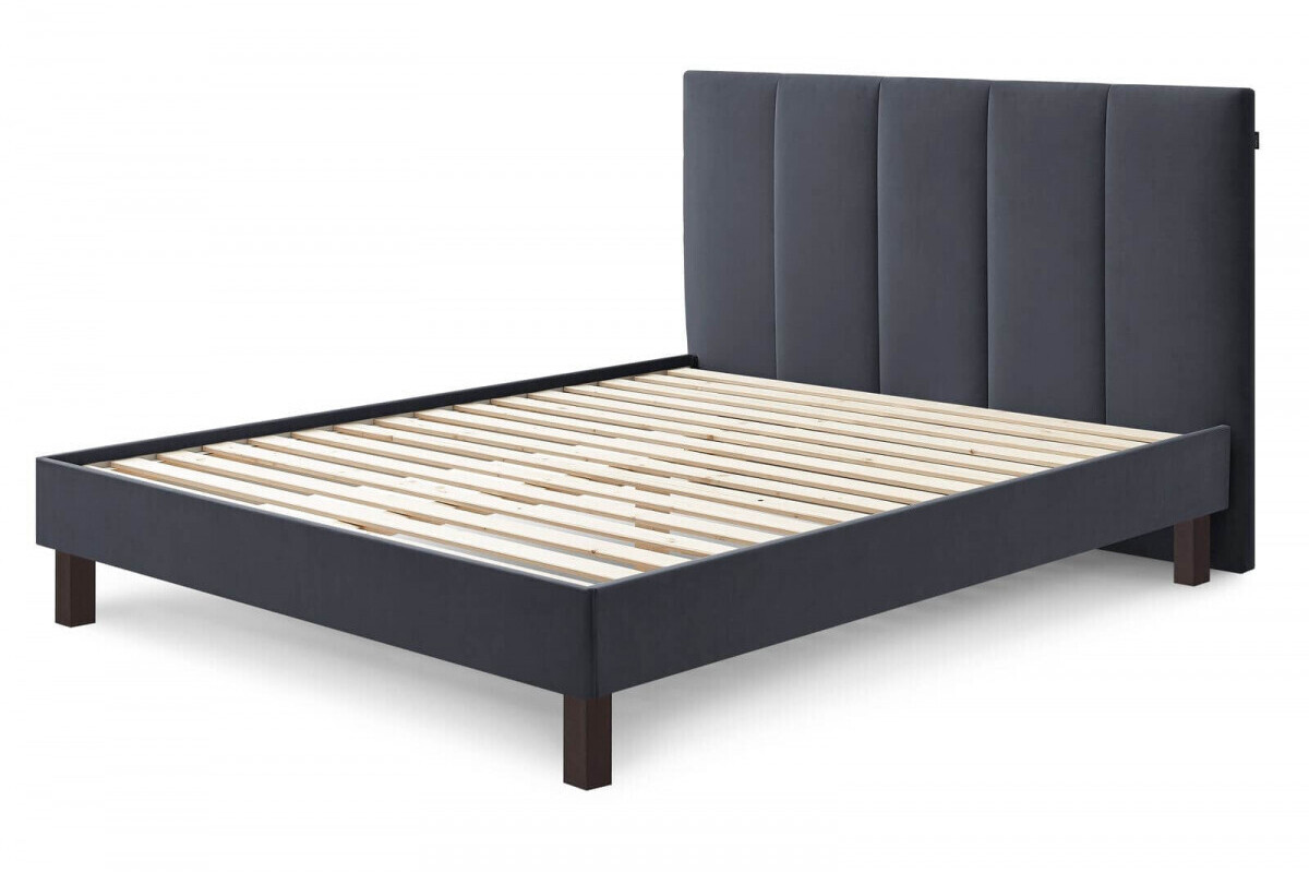 Bobochic Vivara 160 x 200 cm anthracite pieds wengé